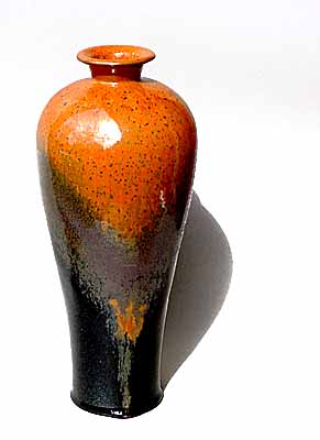 Steinzeug - Temmoku und Ölfleck, 1260°C oxidierend, h 38cm, d 16cm