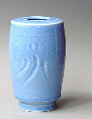 Porzellan-Krakglasur, 1260°C oxidierend, h 18cm, d 11cm