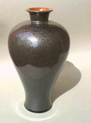 Steinzeug-lfleck und Eisenrot, 1260C oxidierend, h 35cm, d 20cm 